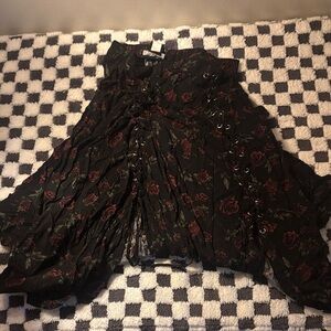 Floral Black Maxi Skirt